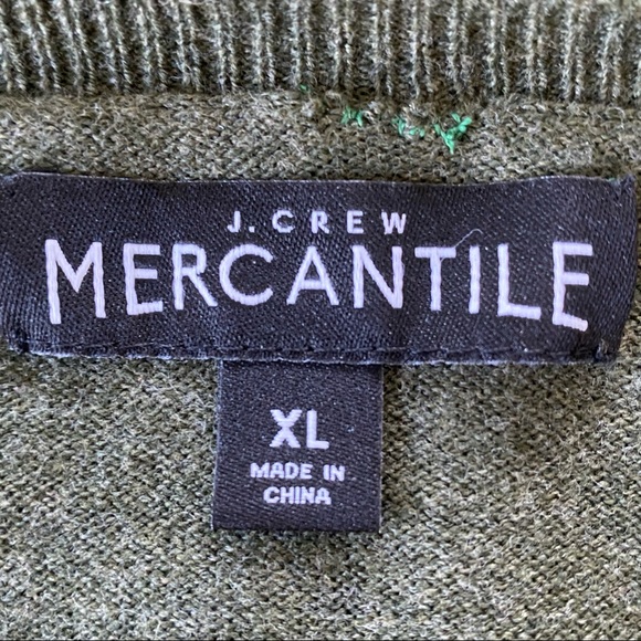 J Crew Mercantile Solid Green Cotton Pullover Crew Neck Sweater - Picture 7 of 8